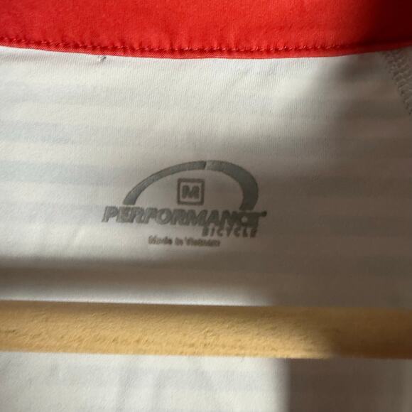 Performance Bicycle Ultra White Red Cycling Jersey Short Sleeve Zip Up Shirt M - Picture 10 of 10